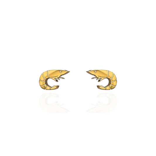 Prawn Earring Studs Gold