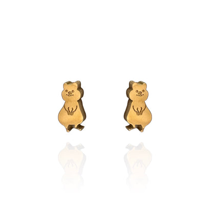Quokka Earring Studs Gold