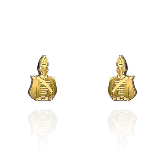 Red Coat Soldier Earring Studs Gold