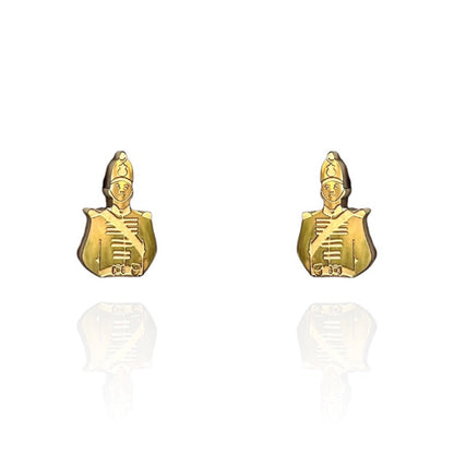 Red Coat Soldier Earring Studs Gold