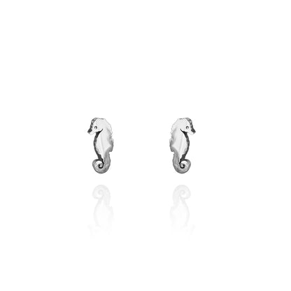 Sea Horse Earring Studs Silver
