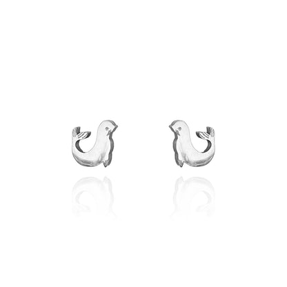 Seal Earring Studs Silver