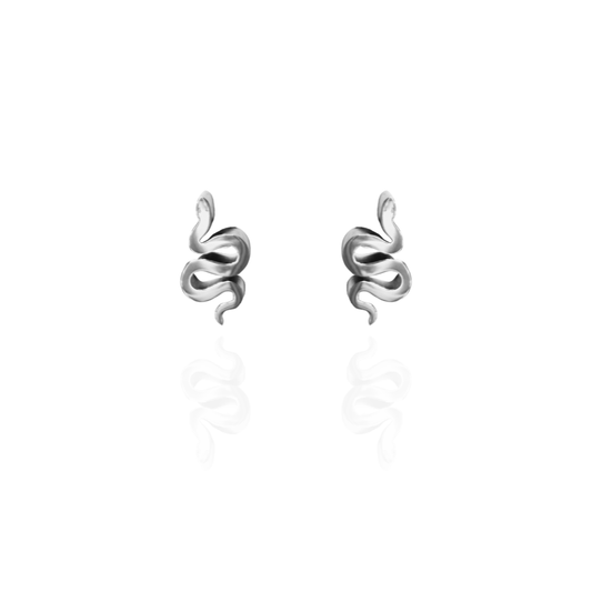 Serpent Earrings Silver