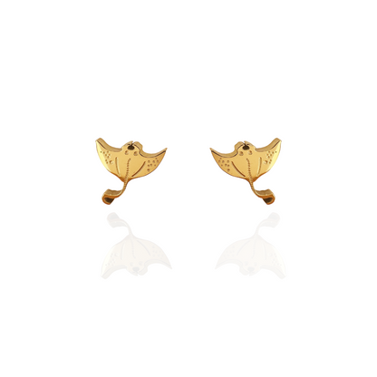 Stingray Earring Studs Gold
