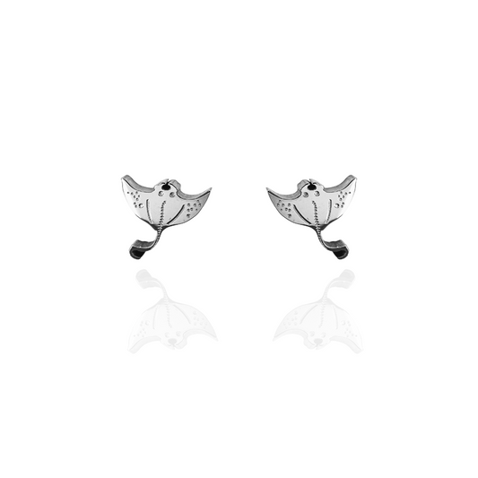 Stingray Earring Studs Silver