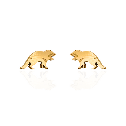 Tasmanian Devil Earring Studs Gold