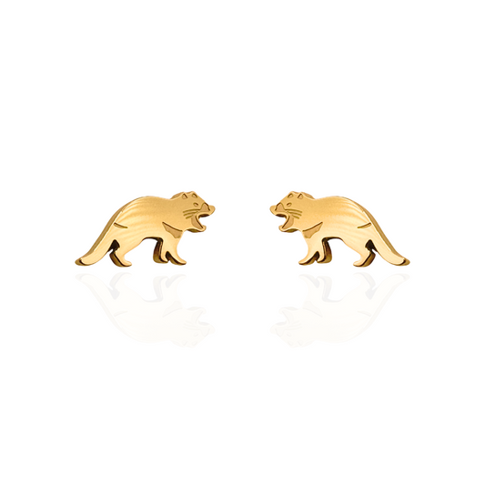 Tasmanian Devil Earring Studs Gold