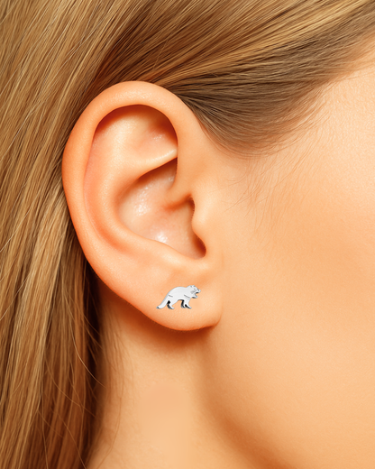 Tasmanian Devil Earring Studs Silver