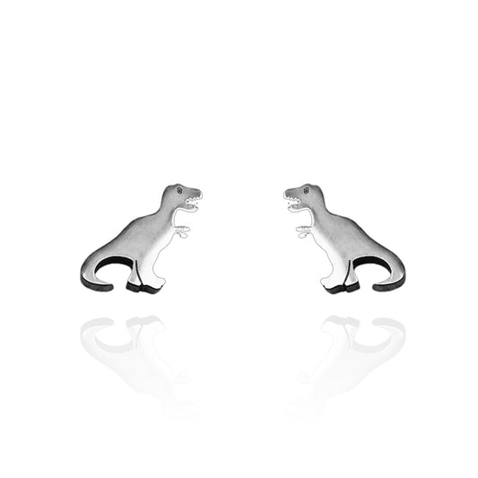 T Rex Earring Studs Silver