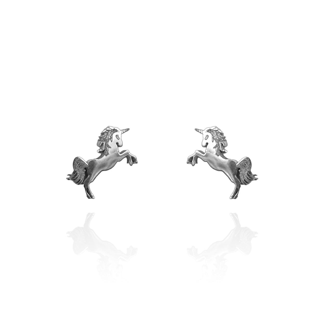 Unicorn Earring Studs Silver