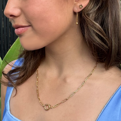 Statement Clasp Paper Clip Chain Necklace