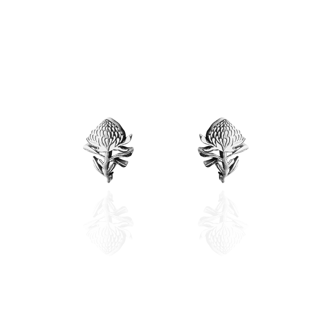 Waratah Earring Studs Silver