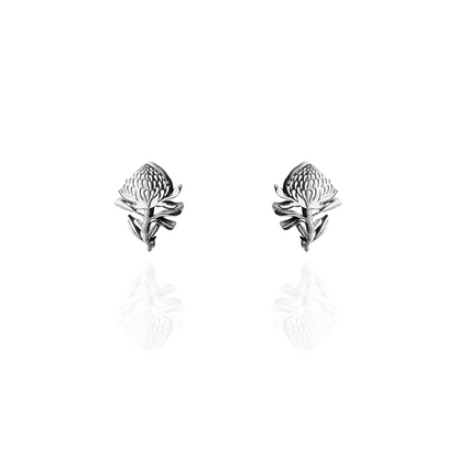 Waratah Earring Studs Silver