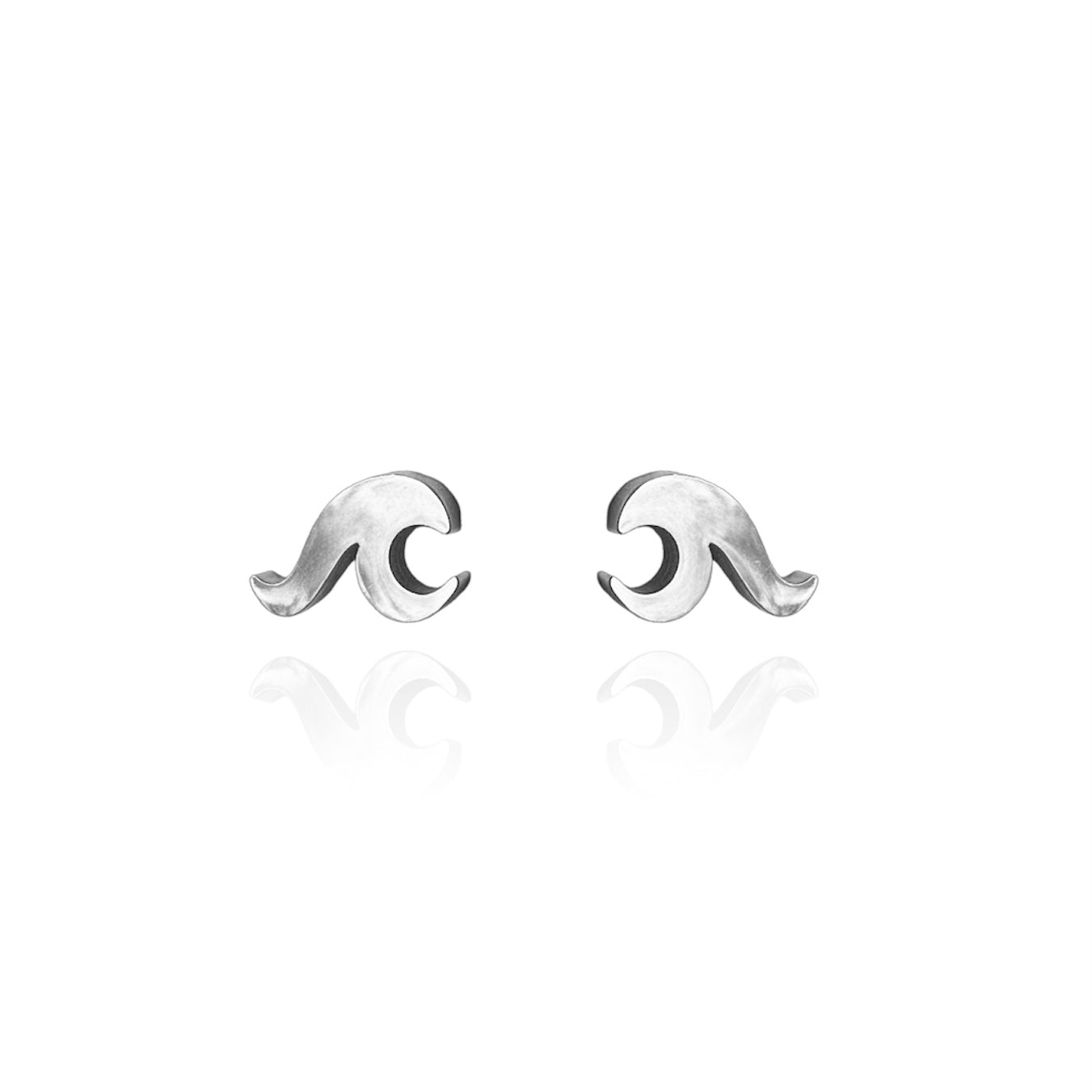 Wave Earring Studs Silver