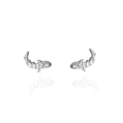 Whale Shark Earring Studs Silver