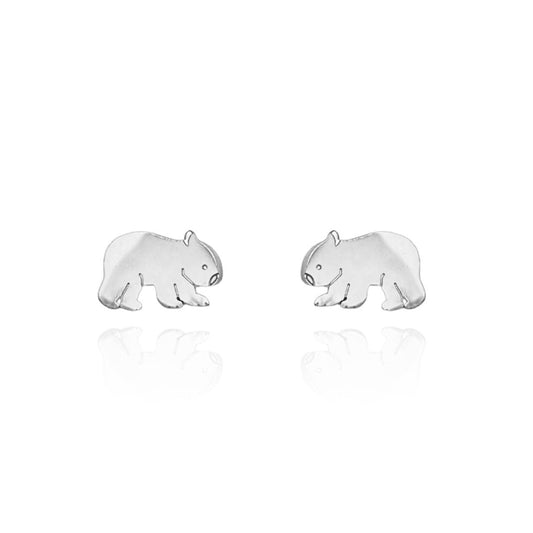 Wombat Earring Studs Silver