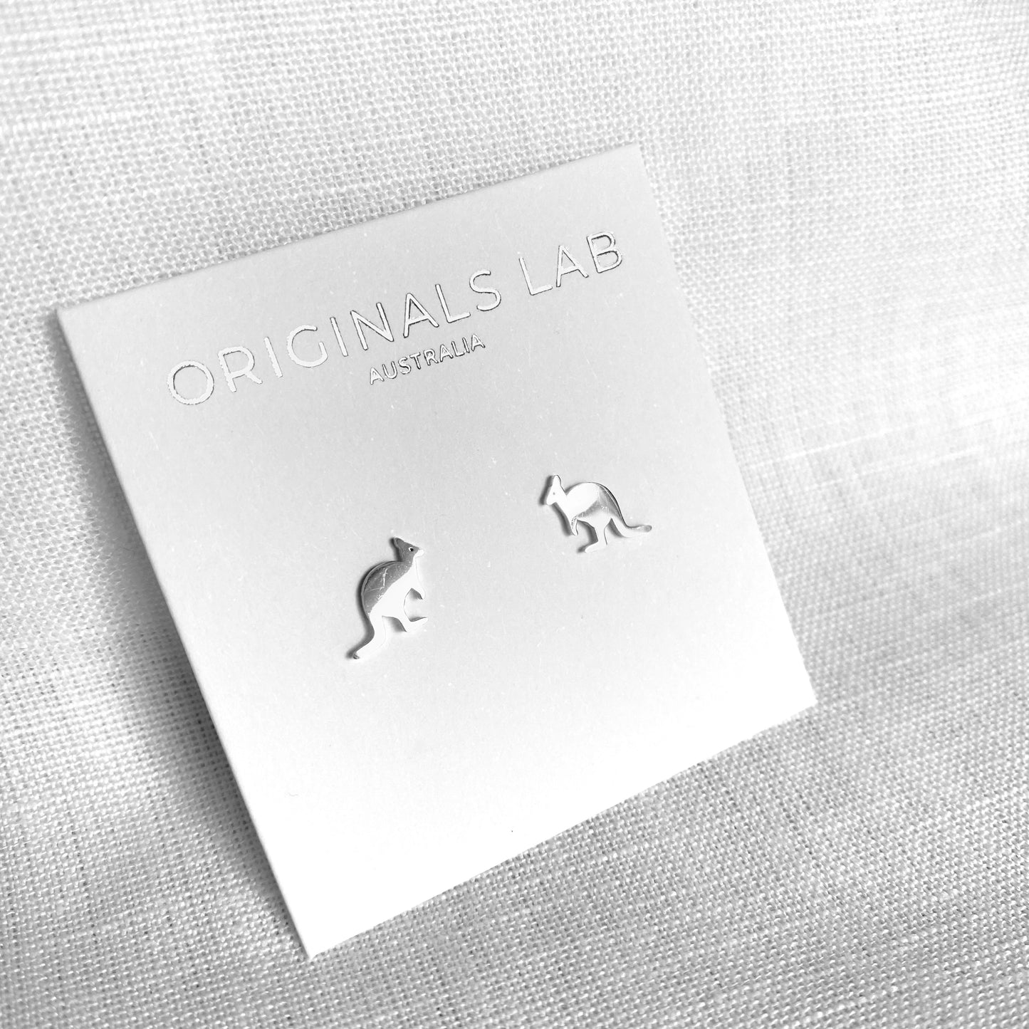 Kangaroo Earring Studs Silver