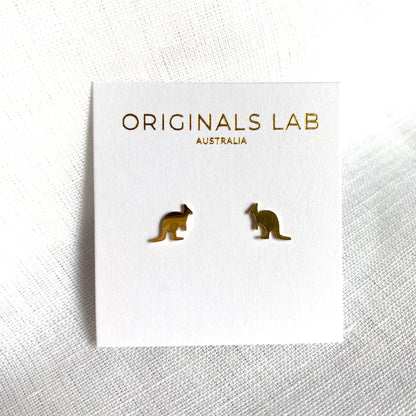 Kangaroo Earring Studs Gold