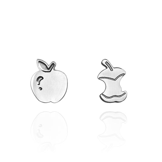 Apple Earring Studs Silver