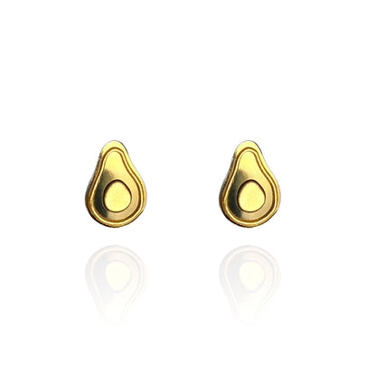 Avocado Earring Studs Gold