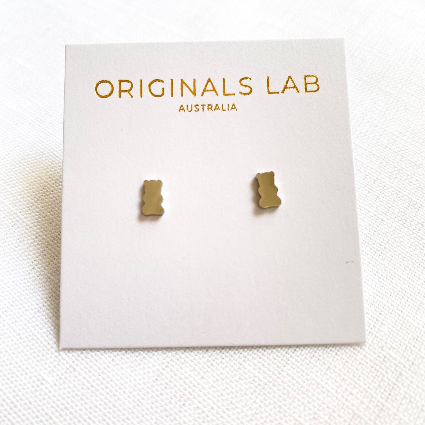 Classic Bear Earring Studs Silver