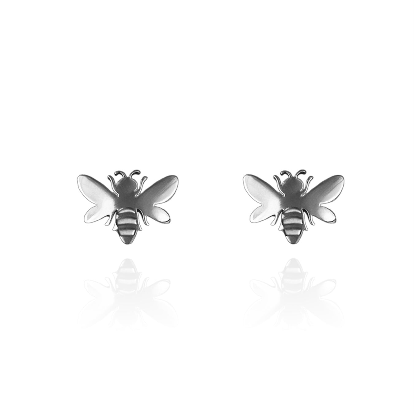 Bee Earring Studs Silver