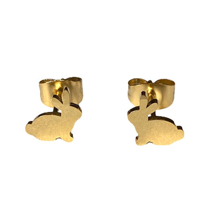 Rabbit Earring Studs Gold