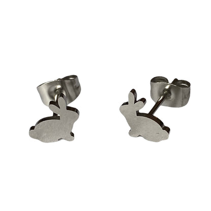 Rabbit Earring Studs Silver