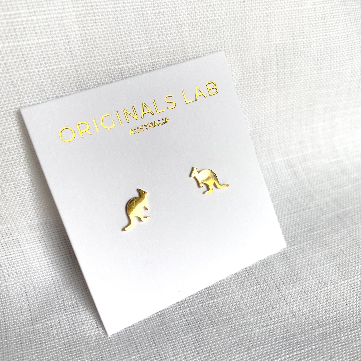 Kangaroo Earring Studs Gold