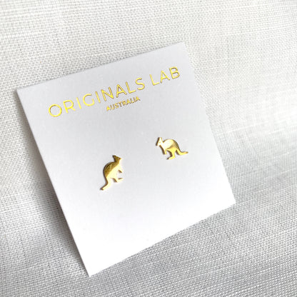 Kangaroo Earring Studs Gold