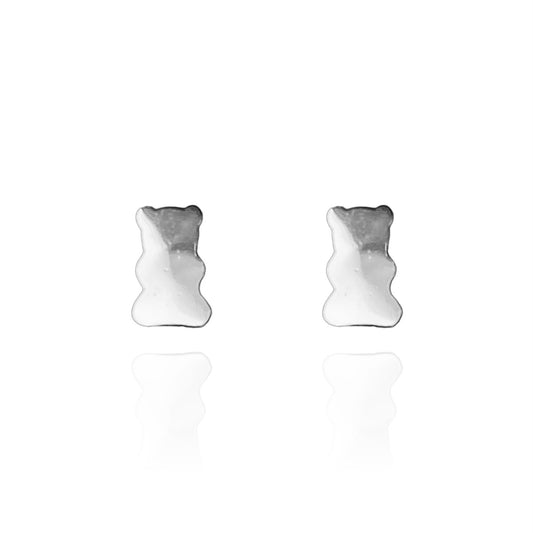 Gummy Bear Earring Studs Silver