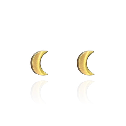 Moon Crescent Studs Gold
