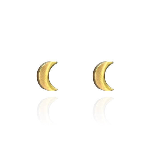 Moon Crescent Studs Gold