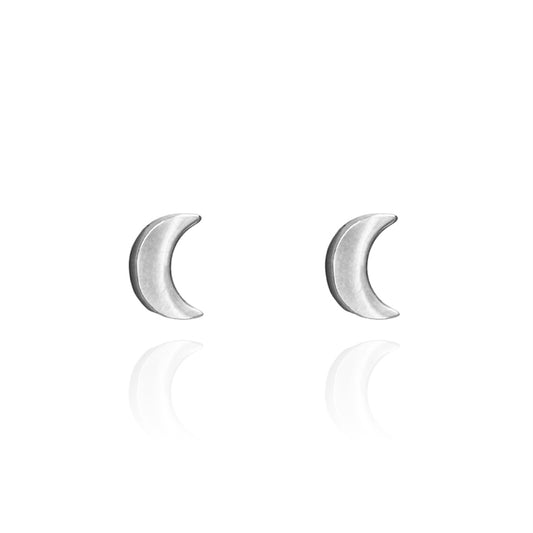 Moon Crescent Studs Silver