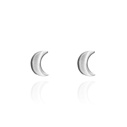 Moon Crescent Studs Silver