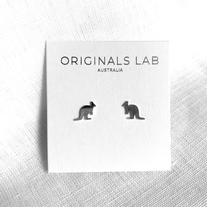 Kangaroo Earring Studs Silver