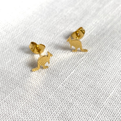Kangaroo Earring Studs Gold