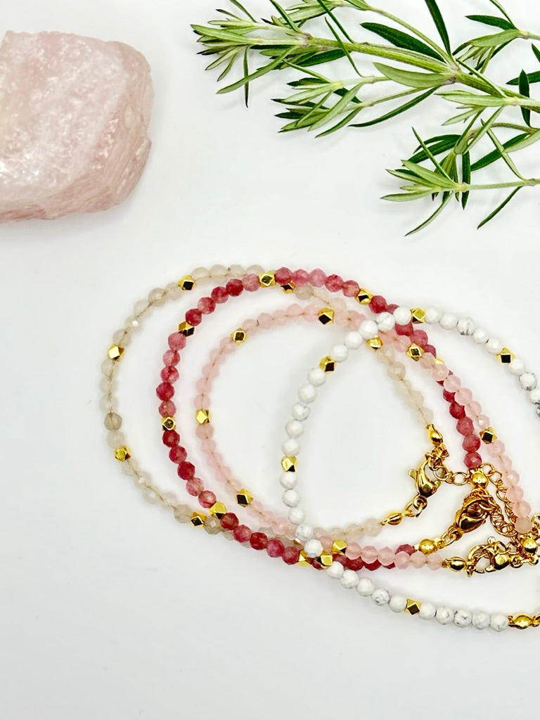 Pink Tourmaline Natural Gem Stone Bracelet