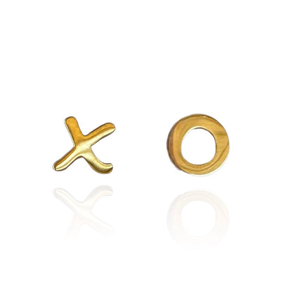 X & O Earring Studs Gold
