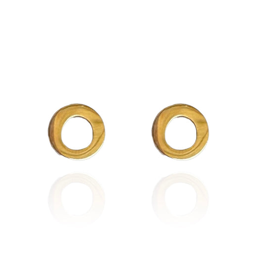 Classic Halo Earring Studs Gold