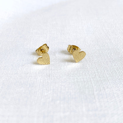 Heart Earring Studs Gold