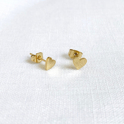 Heart Earring Studs Gold