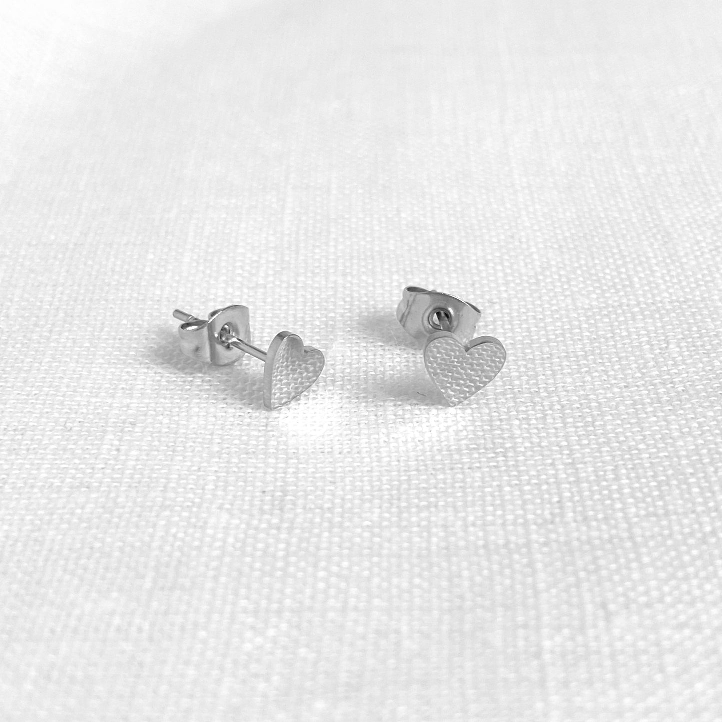 Heart Earring Studs Silver