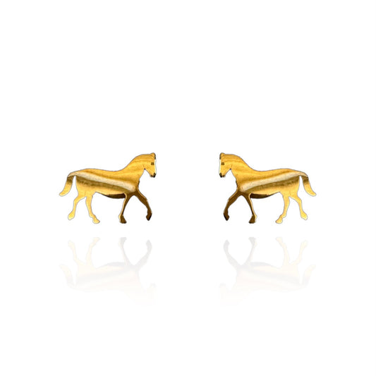 Horse Earring Studs Gold
