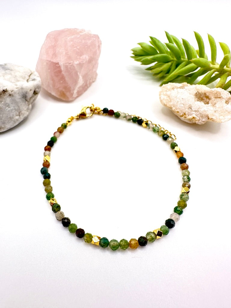 Indian Agate Natural Gem Stone Bracelet