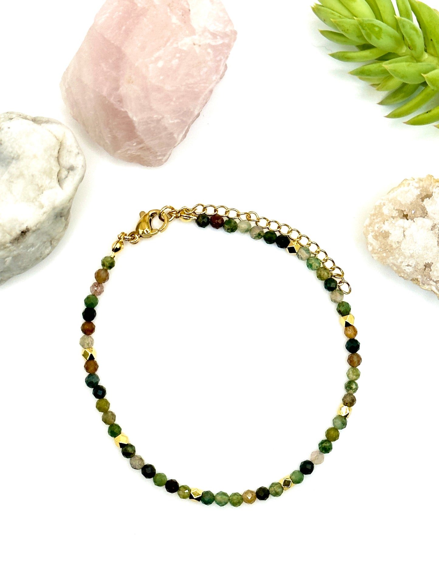 Indian Agate Natural Gem Stone Bracelet