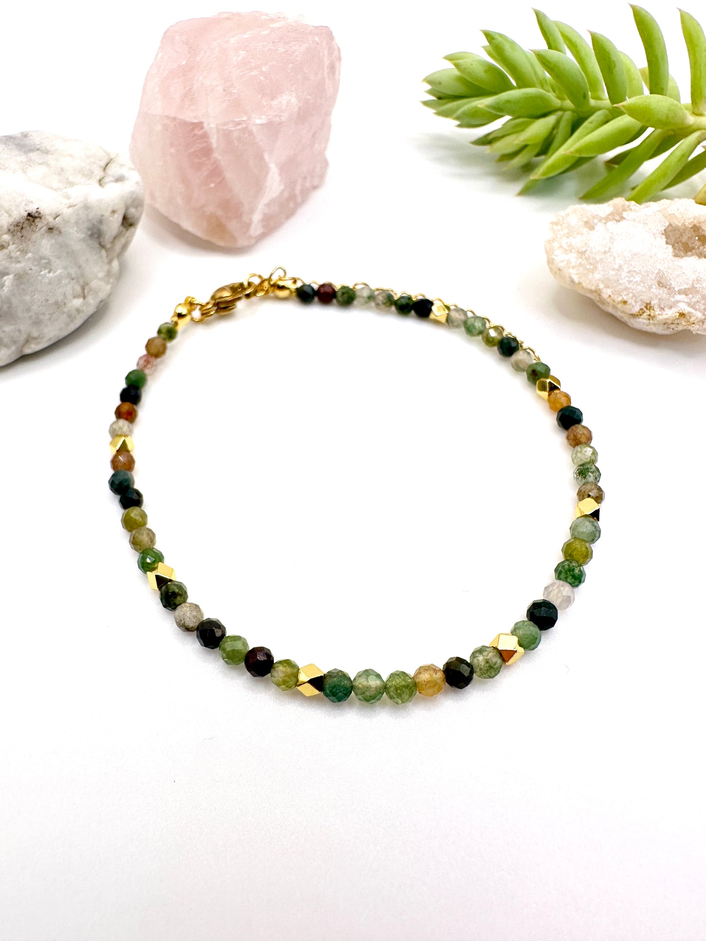 Indian Agate Natural Gem Stone Bracelet