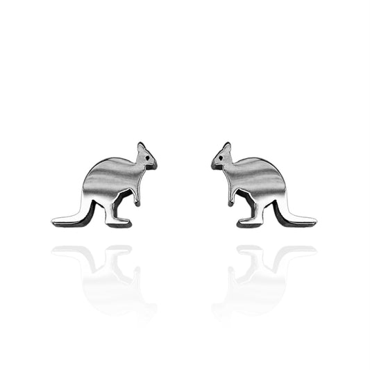 Kangaroo Earring Studs Silver