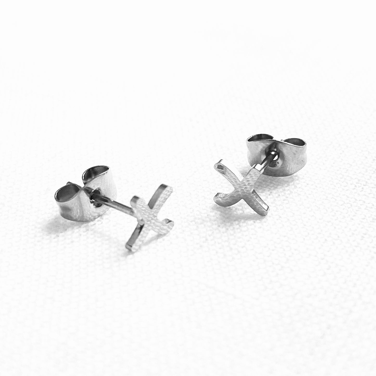 X Kisses Earring Studs Silver