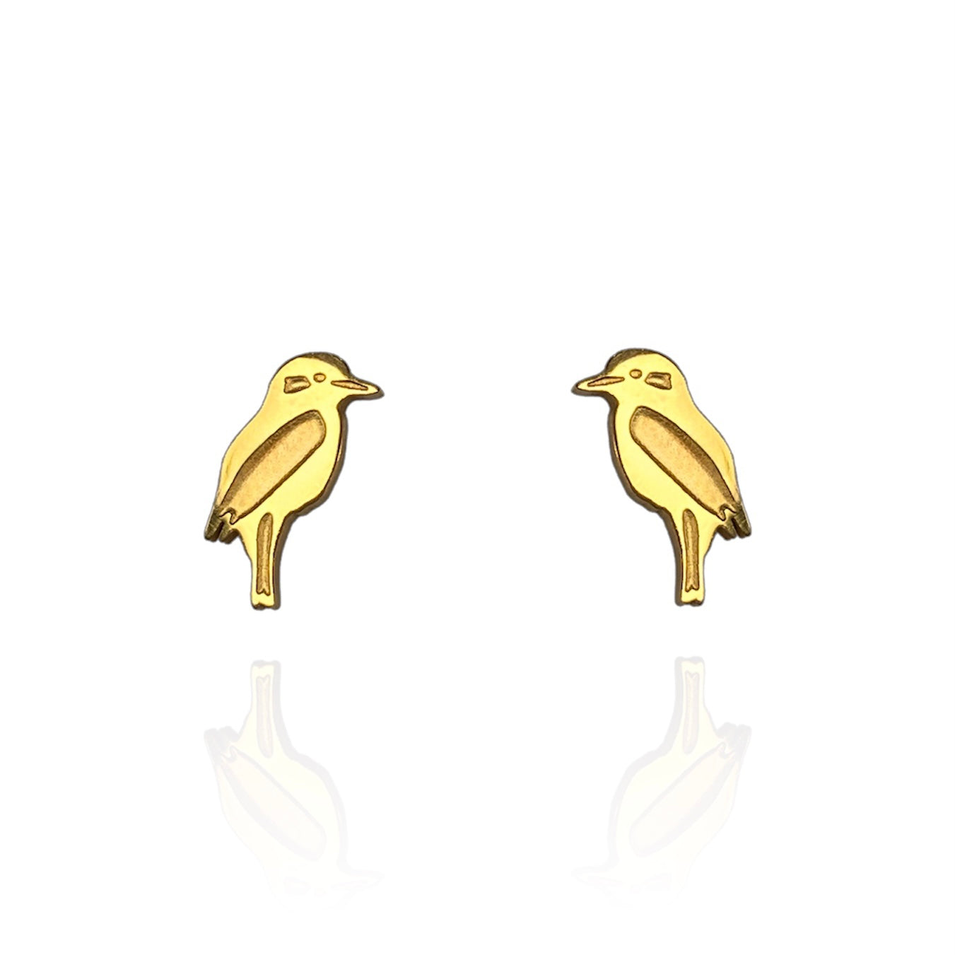 Kookaburra Earring Studs Gold